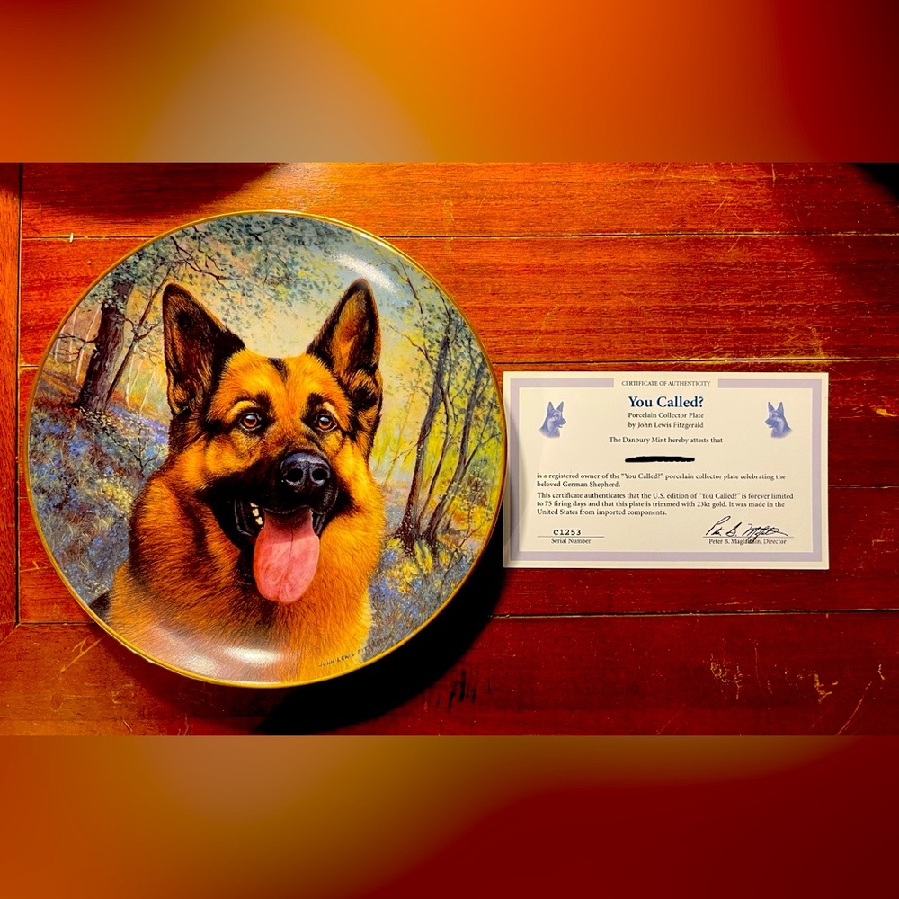 Danbury Mint German Shepherd plate
‘You Called’